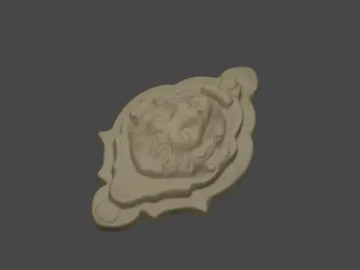 Lion relief and mold for 3D print and CNC 3D print model