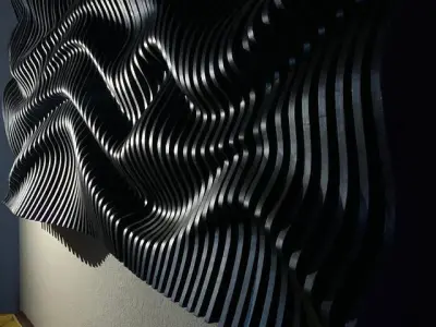 Parametric Wavy Wooden Wall Decor - 21 - CNC files for cutting 3D model