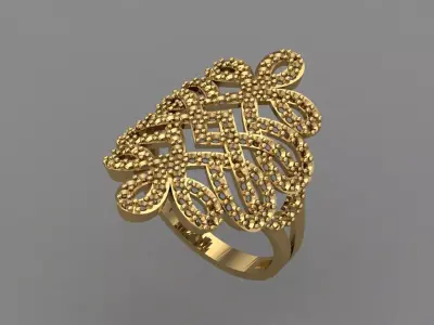 Vintage Womens Diamond Ring Women Rings 3dmodels 3D print model 3D print model