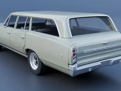 Dodge Coronet Wagon 1968 3D print model