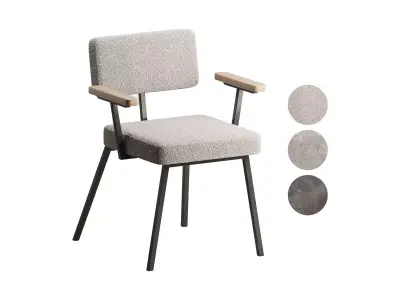 KRAB with solid wood armrests 3D model