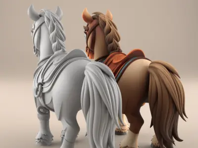 Charming Horse 3D Model STL for Home Decor 3D print model