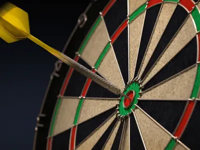 Darts Board and Darts Low-poly 3D model