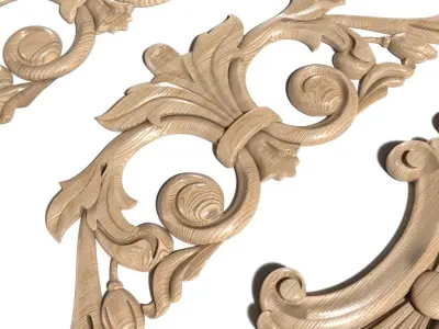 Cartouche-025 carved ornate ornaments 3D model