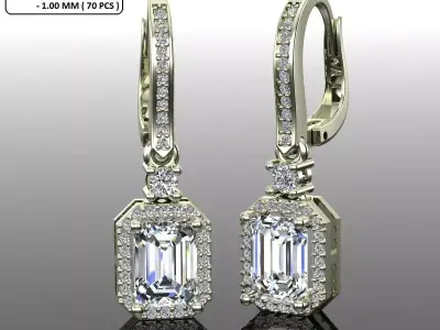 Women Diamond Earrings 3D print model