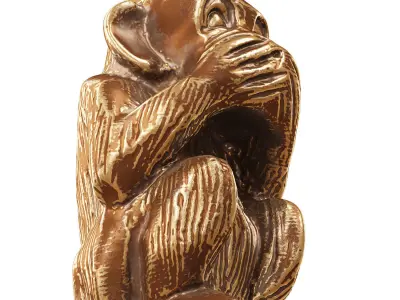 Monkey figurine I dont say anything 3D model