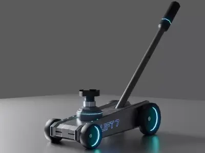 Hydraulic Jack Industrial Sci-Fi  Low-Poly Game Asset Low-poly 3D model