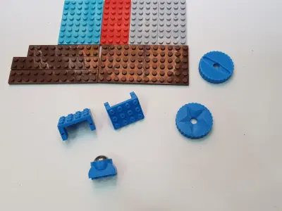 Lego robot - Lego servo mount and lego omnidirectional wheel 3D print model