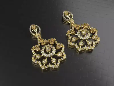 Beautiful Earrings 01 3D print model