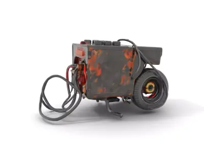 Rusty Industrial Generator Model Pack Low-poly 3D model