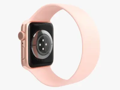 Apple Watch Series 6 silicone solo loop gold 3D model