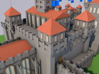 Low-Poly Castle Free low-poly 3D model