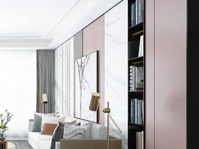 Living Luxury Modern Room 3D model