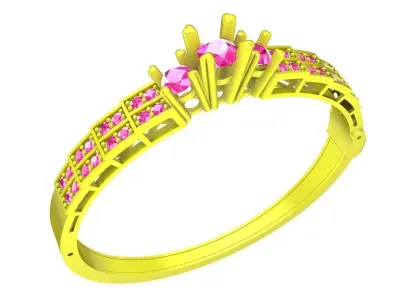 A7437 Korean Diamond Women Bangle Bracelets 3D Model 3D print model