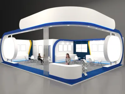 108 sqmtr exhibition stall 9x12mtr two side open  3D model