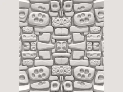 Seamless Uneven Travertine Wall Mesh 3D print model