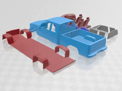 Chevrolet C1500 Extended Cab 1988 - Separate Parts STL Model 3D print model