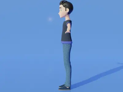 Cartoon Man Low-poly 3D model