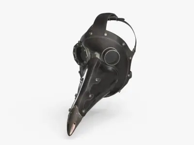Plague Doctor Mask Low-poly 3D model