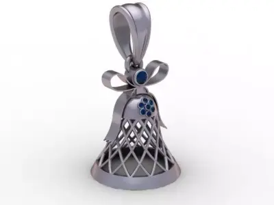 Gold Bell Pendant 3D Printable Model 3D print model