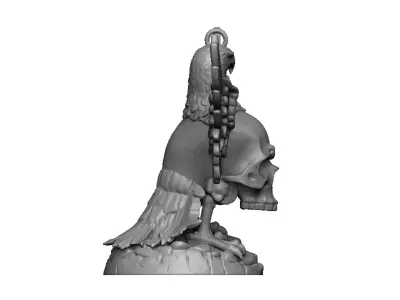 eagle and skull pendant 3D print model