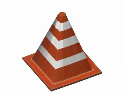 Traffic cone Low-poly 3D model