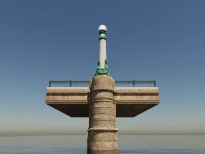 Detail of  the Kursaal bridge in Donostia 3D model