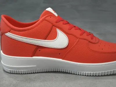 Nike Air Force 1 low team orange Low-poly 3D model