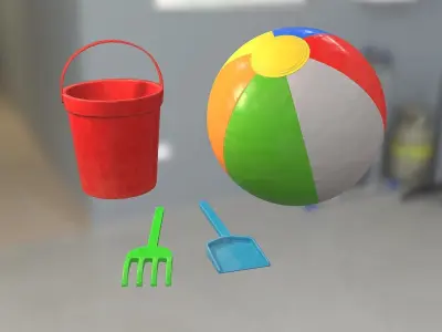 Beach Toys Low-poly 3D model