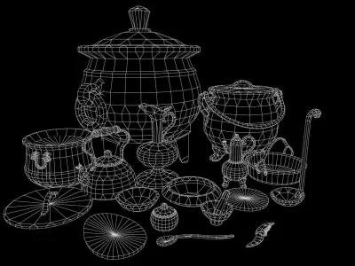 Kitchenware Props Pack Low-poly 3D model