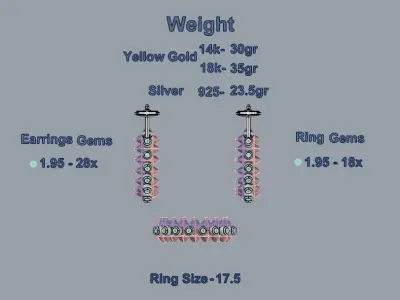 Ring and Earrings 55 3D print model