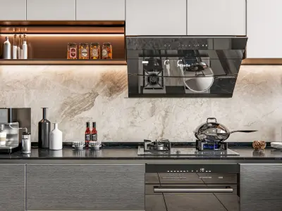 Kitchen Modern interior  0033 3D model