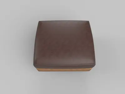 chair leather ottoman Low-poly 3D model