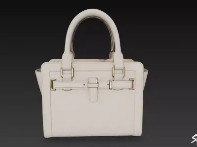 Ivory Structured Tote Bag Low-poly 3D model