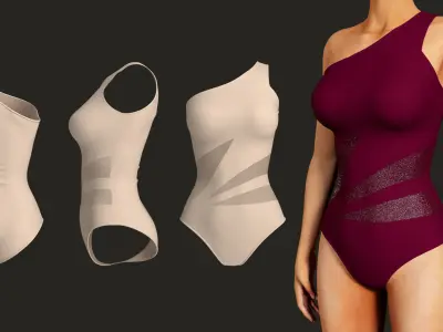 8 different swimsuit pack 3D model