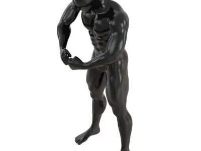 Abstract fitness mannequin with muscles 159 3D model