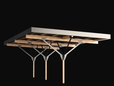 Metall carport 5 3D model