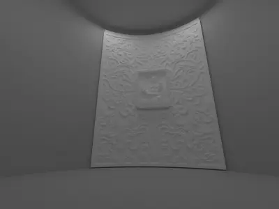 Courved back wall 3D print model