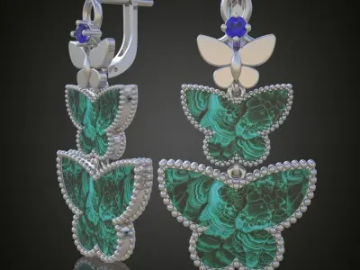 Earring 3D model 3D printable model 0168 3D print model