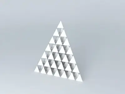 Prism prism pyramid made of gold and triangles 3D model
