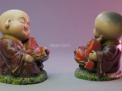 Buddha ceramic interior decoration - PBR - Cycles Renderer 3D model