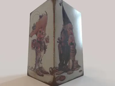 Decorated box Low-poly 3D model
