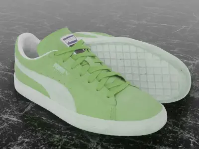 PUMA 3D SHOES - GREEN - SUEDE Low-poly 3D model