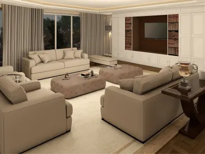 Contemporary Luxury Living room 3D model