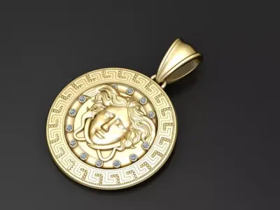 Gold medallion pendant 3D printable model   3D print model