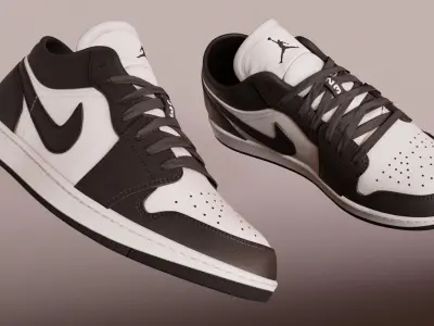 3D Model Nike Jordan Low Panda Low-poly 3D model
