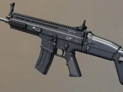 SCAR-L - FDE Black Noir PUBG Low-poly 3D model