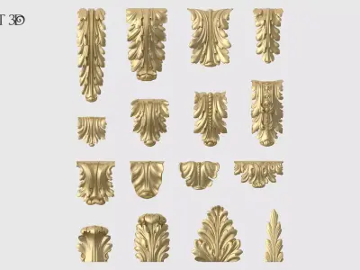 Bracket Leaves Collection 3D print model