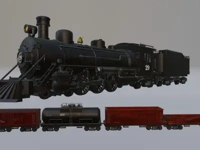 Steam Train 3D model