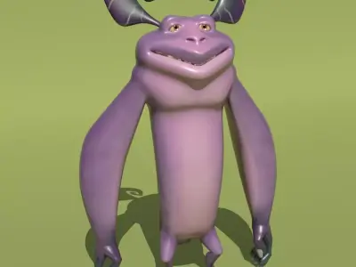 Purple Monster Low-poly 3D model